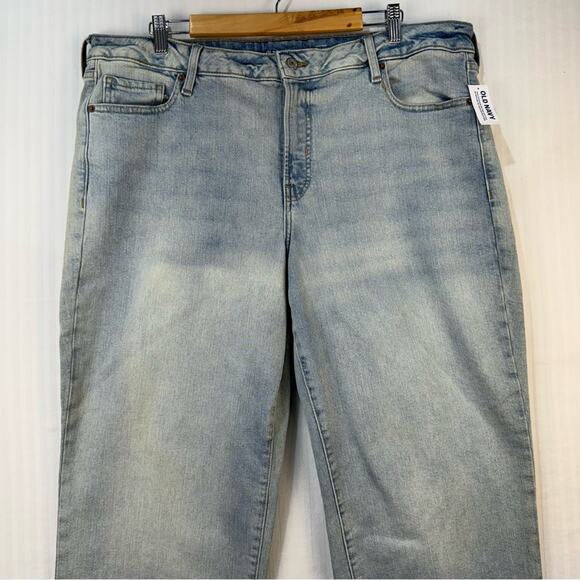Old Navy Light Wash Denim Jeans O.G. Loose Leg Size 20 High-Rise Sun Bleached - Picture 3 of 8